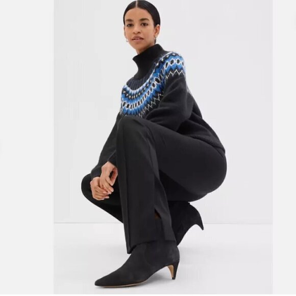 GAP High Rise Ponte SPLIT FLARE Stretch Y2k Pants Black Size 6 TALL #514108 NWT - Picture 3 of 6